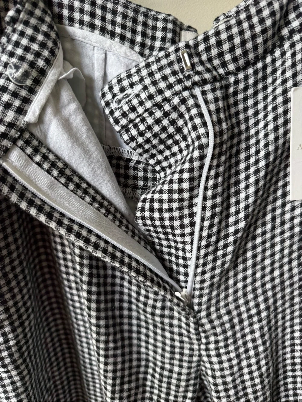 NWT ABERCROMBIE & FITCH Sloane Tailored Gingham Linen Blend Wide Leg Pants 32